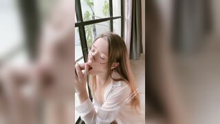 Alice Blowjob Glasses White Shirt
