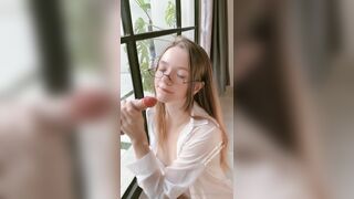 Alice Blowjob Glasses White Shirt
