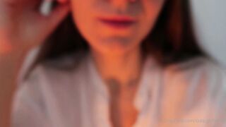 Cute Girlfriend ASMR Slow Undressing White Shirt Slipping Off Shoulders